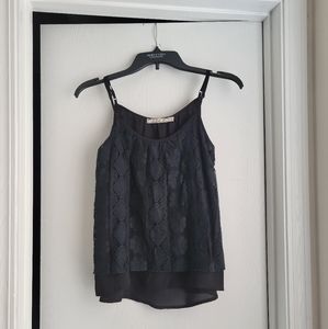 🟣Black lace tank top